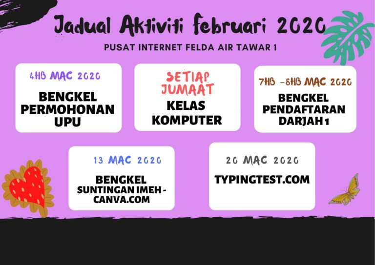Jadual aktiviti mac2020
