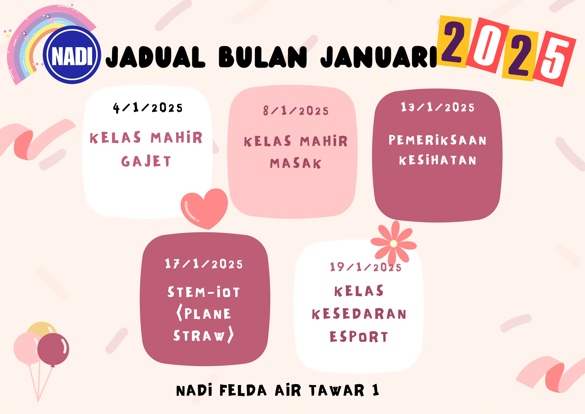 JADUAL AKTIVITI JANUARI 2025